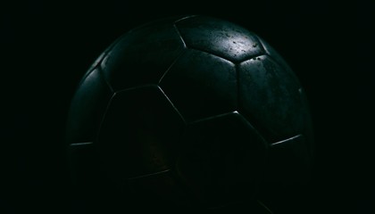 Gold soccer ball on various material and background, 3d rendering