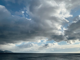 Naklejka na ściany i meble beautiful landscape of blue sea with sky with tax