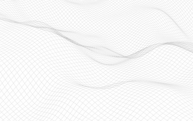 Fototapeta premium Abstract landscape on a white background. Cyberspace grid. hi tech network. 3d technology illustration. 3D illustration