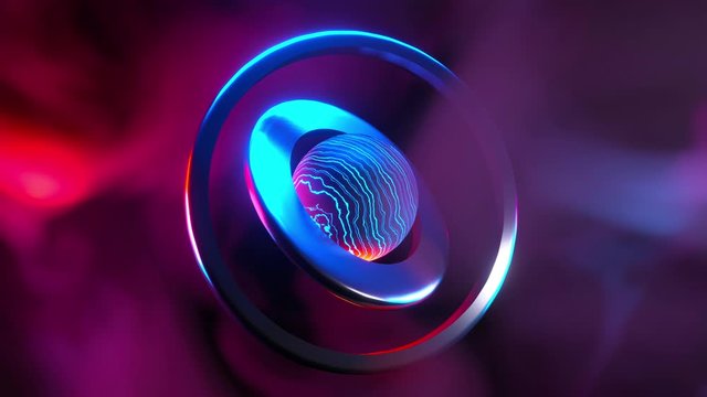 3D Animation of a science fiction futuristic energy generating reactor core such as nuclear or fusion energy.