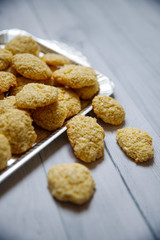 Coconut Cookies On A Gray Background