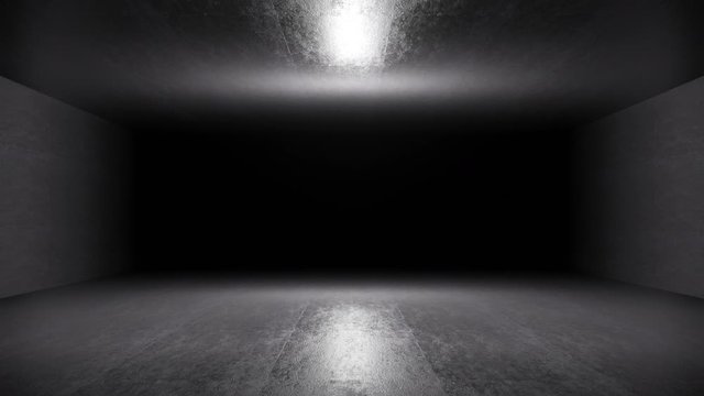 3D Animation of a dark architecture Interior visualisation of a industrial or science fiction building.