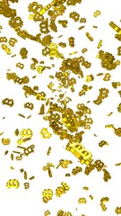 Digital currency symbol Bitcoin on a white background. Fall of bitcoin. crypto currency graph on virtual screen. Business, Finance and technology concept. 3D illustration