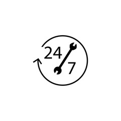 Twenty by seven and wrench sign. Service support eps ten