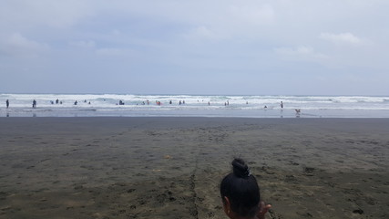walking on the beach