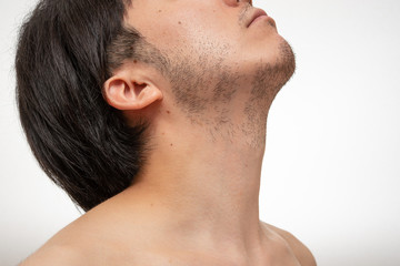 Obraz premium 髭脱毛 beforeイメージ 1週間処理してない髭