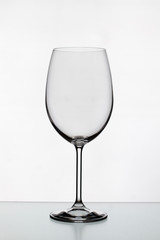 One glass on a white background