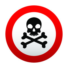 danger sign with skull