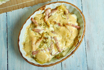Creamy Potato, Bacon  Brie Tartiflette