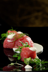 Fresh tuna Tartare, fine dining appetizer