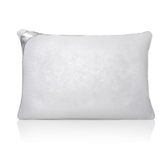 White pillow with a small relief pattern isolated on a white background with reflection