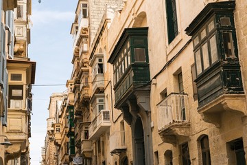 Fototapeta na wymiar Valleta the streets of old town capital city of Malta