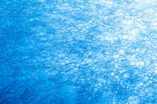 Blue Soap Bubbles - Water Abstract Macro Foam Background,Abstract soap foam bubbles , Photos Texture of blue soap foam closeup 