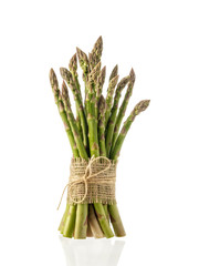 Fresh green  asparagus isolated on white background