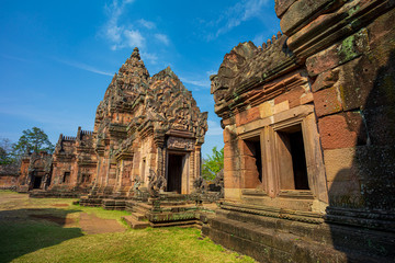 Naklejka premium Prasat Hin Phanom Rung Hindu religious ruin located in Buri Ram Province Thailand, built around the 10th-12th century and used as a religious shrine in Hinduism.UNESCO World Heritage site 