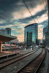 Fototapeta premium Train Station in he middle of Blegium