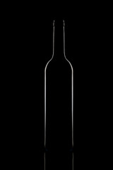 Black wine bottle reflex silhouette