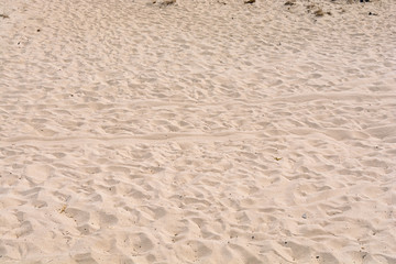 Beach with big sand dunes on Greek island on sunna day
