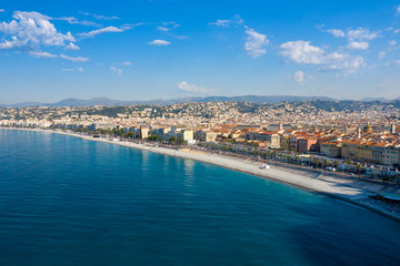 Fototapeta na wymiar Aerial view of French Riviera coast near of Nice, Cote d'Azur, France, Europe.