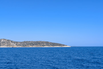 Fototapeta premium Beautiful uninhabited island at Greece with clean sky