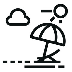 Beach vacation black icon on white background