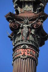 Barcelona, Spain - september 29th, 2019: Christopher Columbus monument