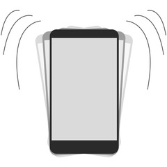 Vector graphics smartphone ringing. Flat design.