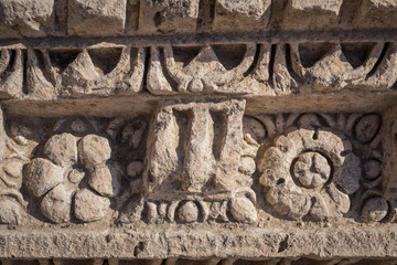 Ancient roman motif in the rock