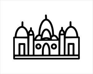 Sheikh Zayed Mosque line art icon. Use for islamic event like ramadan kareem and eid mubarak or for pictogram assets. Mosque line art vector for islamic sign, symbol, icon, or logo