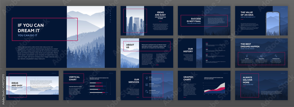 Canvas Prints modern powerpoint presentation templates set. use for modern keynote presentation background, brochu