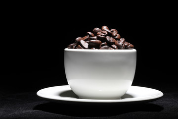 Arabic Dark Coffee Bean Roasted Health Drink Isolated 