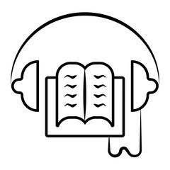 Audiobook line icon, outline vector