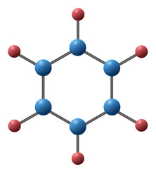 3d illustration of Cyclohexane is a cycloalkane with the molecular formula C6H12, cyclohexane is produced by hydrogenation of benzene in the presence of a Raney nickel catalyst. 