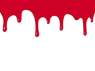 Drips of red paint reminiscent of blood. Vector illustration