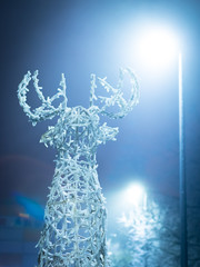 Magic deer profile, Christmas deer decoration on a street