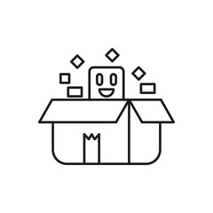 Unboxing icon. Packaging symbol modern, simple, vector, icon for website design, mobile app, ui. Vector Illustration