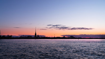 Fototapeta na wymiar Sunrise in Saint-Petersburg