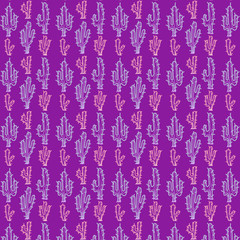 pattern with purple cacti