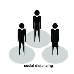Social Distancing Icon Corona Virus background. Vector Image.