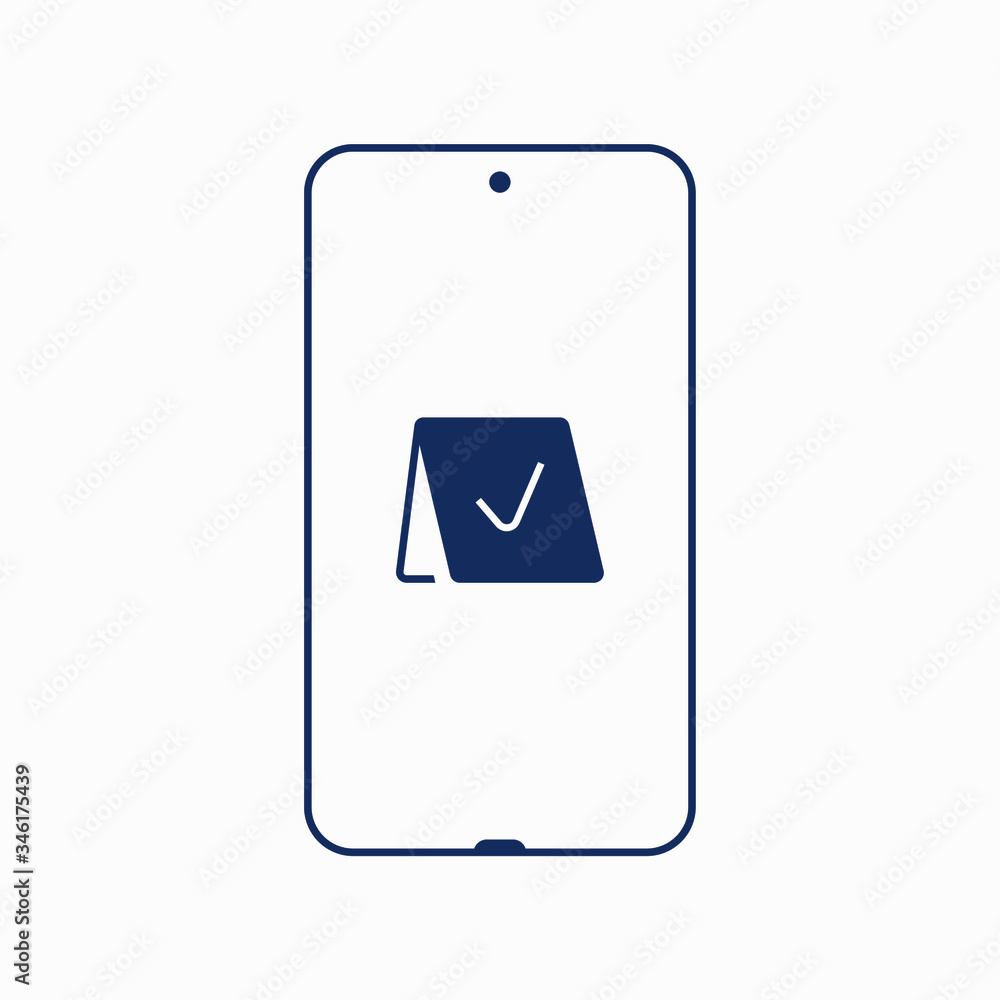 Aufkleber smartphone device line vector icon. touchscreen symbol. reservation silhouette icons set for web des