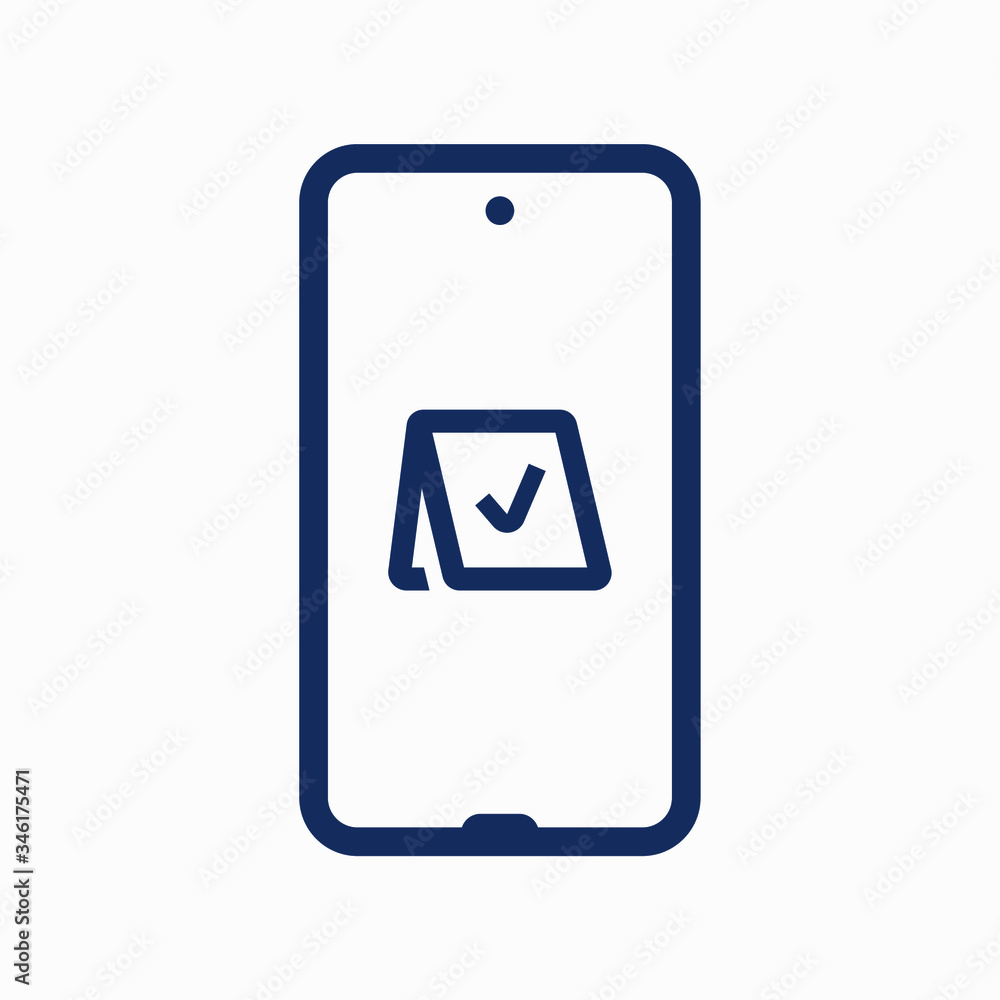 Aufkleber smartphone device line vector icon. touchscreen symbol. reservation silhouette icons set for web des