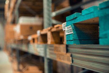 Fototapeta na wymiar wooden pallet in warehouse