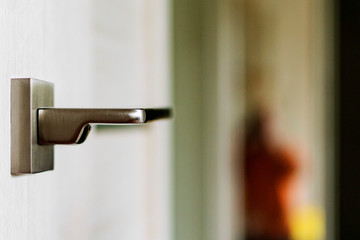 Metal handle for interior door