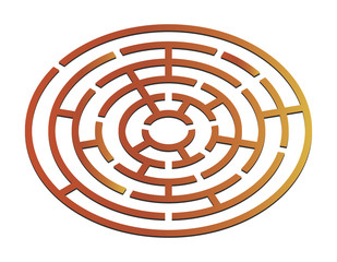 Ellipse Labyrinth vector. Maze (labyrinth) game illustration