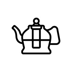 kitchen tea maker with press icon vector. kitchen tea maker with press sign. isolated contour symbol illustration