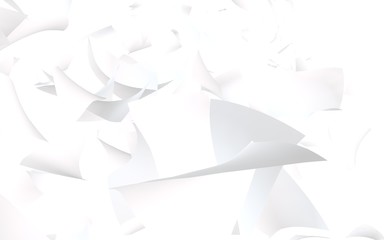 Flying sheets of paper isolated on white background. Abstract money is flying in the air. 3D illustration