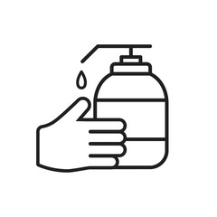wash hands with hand sanitizer icon vector design illustration
