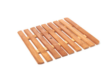 Bamboo wooden stand on a white background isolate