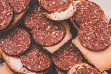 salami and cheese sandwich