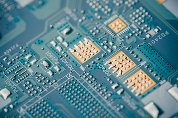 printed circuit board (pcb), macro view